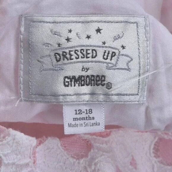 NWT Dressed Up By Gymboree Eyelet Dress Pink White Tulle Party 12-18M - Picture 6 of 9
